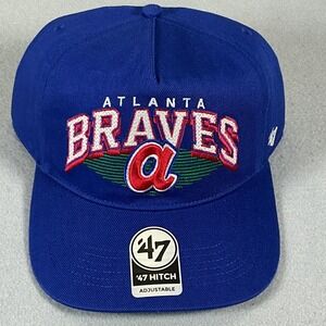 Atlanta Braves 47 Brand Hitch Hat Snapback Blue Cooperstown OSFA NEW
